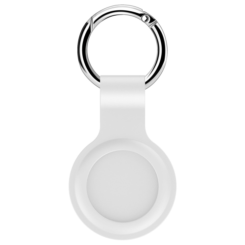 CSMART  【2 Packs】 Silicone Protective Case Cover Key Tracker Holder Keychain With Ring for Airtag In White