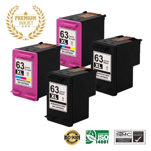 Ultra Toner® 2 Sets HP 63XL/HP63/63/hp63/hp63xl/hp-63 Remanufactured Inkjet Cartridge for Officejet 3833 3830 5255 4650 4655 4652