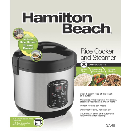 Cuiseur à riz et cuiseur à vapeur de Hamilton Beach capacité de 8 tasses avec poêle à frire T-fal de 20 cm gratuite