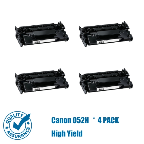 PRINTER PRO ™ 4 Pack Canon 052H/canon-052H/canon052H/canon052 High Page Yield Compatible Black Toner Cartridge-Canon Printer Imageclass Mf424/mf426/lbp214