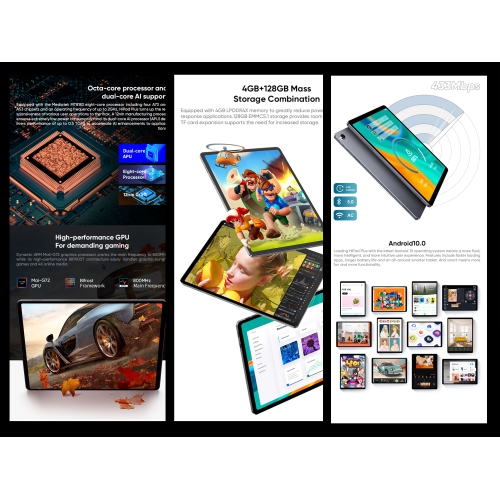 HiPad Plus Android 11 Tablet Octa (8) Core 2.0 GHz 2176 x 1600 FHD Display 4GB RAM + 128GB ROM 5MP + 13MP Camera, Wi-Fi Metal Grey (11 inch Screen, Tablet)