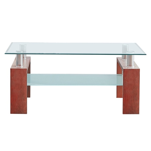 Cherry Glass Top Infinity Coffee Table