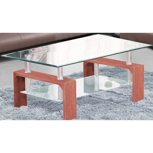 Cherry Glass Top Infinity Coffee Table