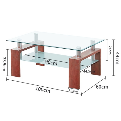 Cherry Glass Top Infinity Coffee Table