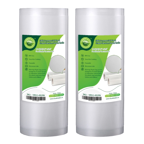 3 Rolls 11” x 52.5Ft FoodSealer 5Mil Commercial Food Grade Vacuum Sealer Bag for your Cabela Sealer, FoodSaver Vacuum Sealer, Seal-A-Meal, VacMaster