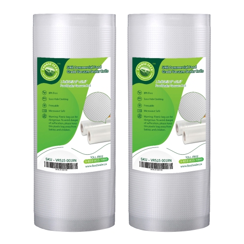 10 Rolls 15” x 52.5Ft FoodSealer 5Mil Commercial Food Grade Vacuum Sealer Bag for your Cabela Sealer, FoodSaver Vacuum Sealer, Seal-A-Meal, VacMaster