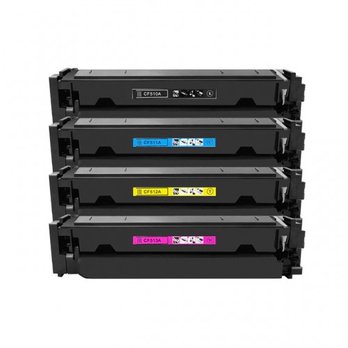 TONER4U  - 4Pk Cf510A, Cf511A, Cf512A, Cf513A (K, C, M, Y) Compatible Toner Cartridge for HP 204A