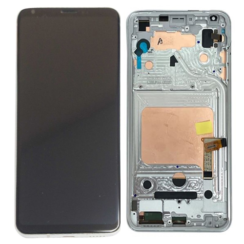 ESOURCE PARTS  Replacement Lcd Display Touch Screen Digitizer Assembly With Frame for Lg V30 - In Silver