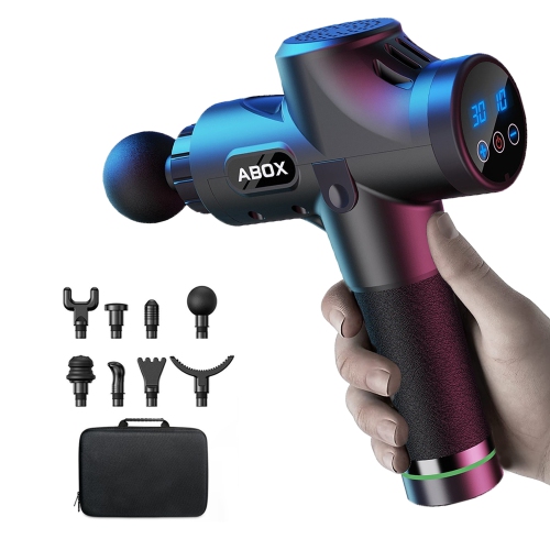 Professional Deep Muscle Therapy Massage Gun, Portable Massager with 30 Speed Levels, Max 3300 RPM Percussion Massage Gun with 8 Interchangeable Heads