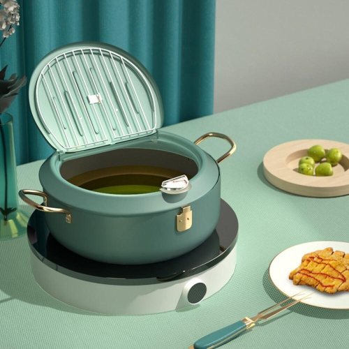 Friteuse de 3,5 l avec thermomètre, couvercle et égouttoir à huile
