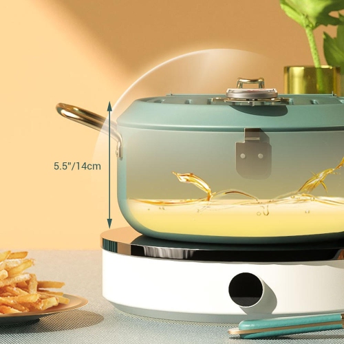 Friteuse de 3,5 l avec thermomètre, couvercle et égouttoir à huile