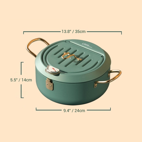 Friteuse de 3,5 l avec thermomètre, couvercle et égouttoir à huile