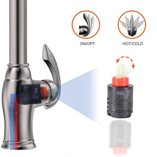 Vanne de robinet à pression équilibrée durable à cartouche en céramique 40 mm certifiée NSF - LIVINGbasics