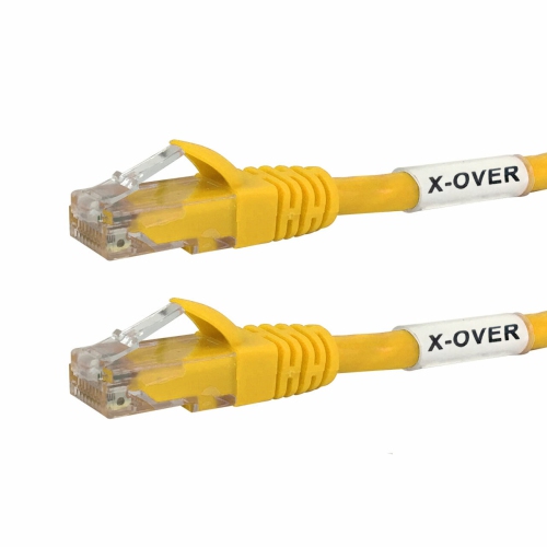 HYFAI Cat6 Ethernet Gigabit Crossover Cross-Wired Patch Cable Network Networking Cord RJ45 350Mhz, UTP, Pure Bare Copper Wire, 24AWG, 50 ft, Yellow
