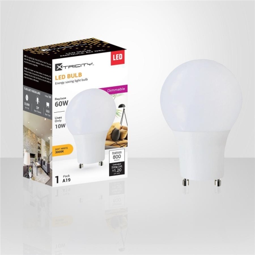Xtricity - Dimmable Energy Saving LED Bulb, 10W, GU24 Base, 3000K Soft White