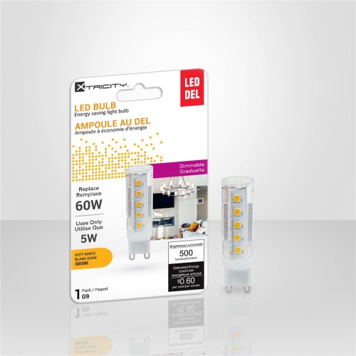 Xtricity - Energy Saving LED Bulb, 5W, G9 Base, 3000K Soft White