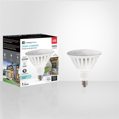 Xtricity - High Lumen Energy Saving LED Bulb, 55W, E26 Base, 5000K Daylight