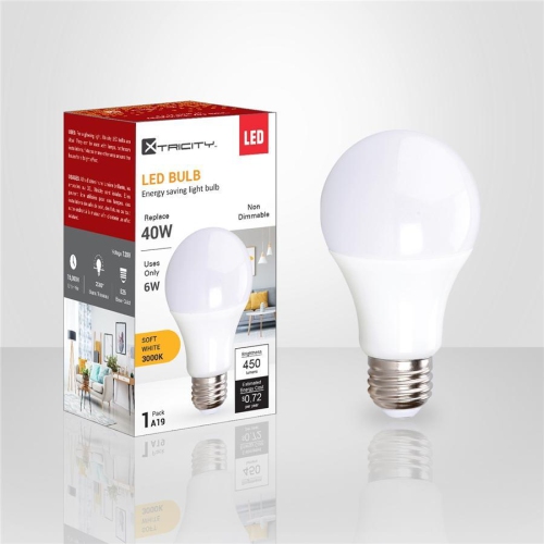 Xtricity - Energy Saving LED Bulb, 6W, E26 Base, 3000K Soft White