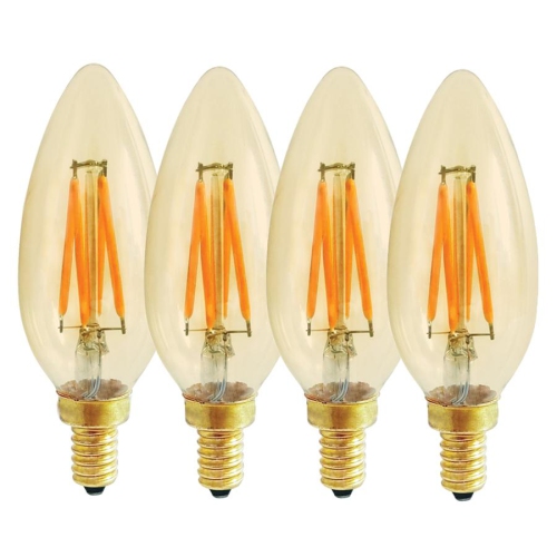 XTRICITY  - Set Of 4 Old Style Led Bulbs, 3.5W, E12 Base, 2200K Soft In White