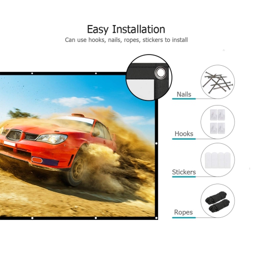 Vankyo – écran de projection portatif 16:9 de 120 po, fixé au mur