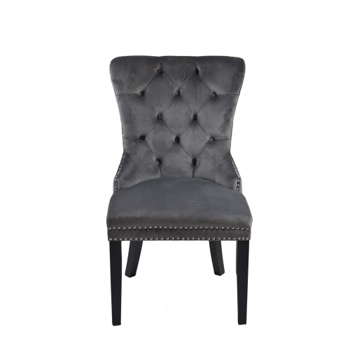 Dark Grey Madrid Dining Chair with Black Wooden Legs - Free shipping in Ontario