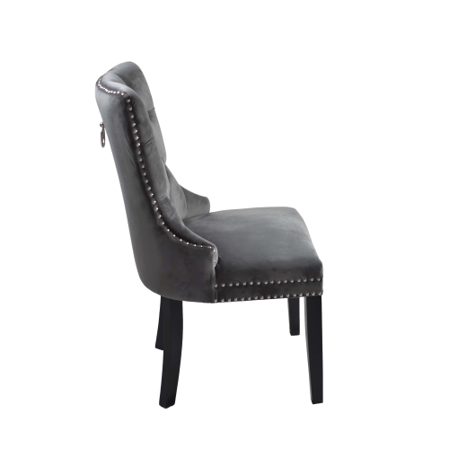 Dark Grey Madrid Dining Chair with Black Wooden Legs - Free shipping in Ontario