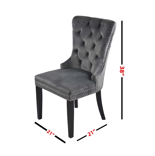 Dark Grey Madrid Dining Chair with Black Wooden Legs - Free shipping in Ontario