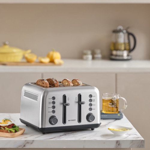 BUYDEEM DT-6B83S 4-Slice Extra Wide Slots Toaster - Stainless Steel