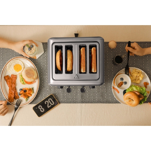 BUYDEEM DT-6B83S 4-Slice Extra Wide Slots Toaster - Stainless Steel