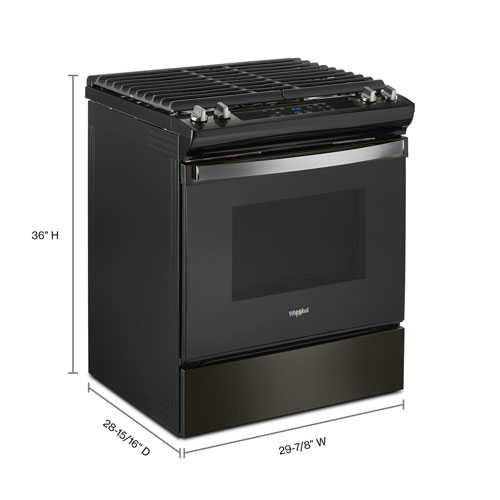 Whirlpool 30" 5.0 Cu. Ft. Self-Clean Slide-In Gas Range - Black Stainless