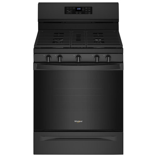 Cuisinière gaz auto 30 po 5 brûleurs friture air four autonett. 5 pi³ Whirlpool - Noir