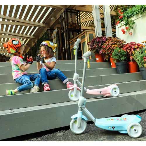 Trottinette électrique de 6 V 2-en-1 Bubble Scooter de WINGOMART 2 - 7 ans jusQU’À 4 KM/H - Rose princesse