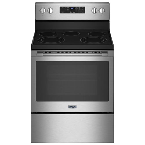 Maytag 30" 5.3 Cu. Ft. Self-Clean 5-Element Freestanding Electric Air Fry Range - Stainless