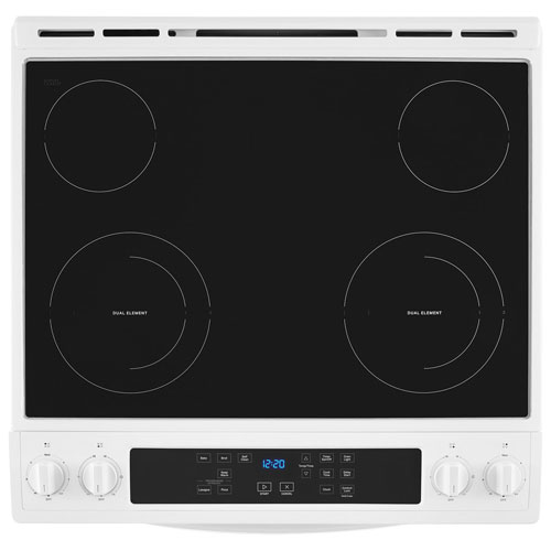 Cuisinière électrique encastrable/four autonettoyant 4,8 pi³ 30 po de Whirlpool-Blanc