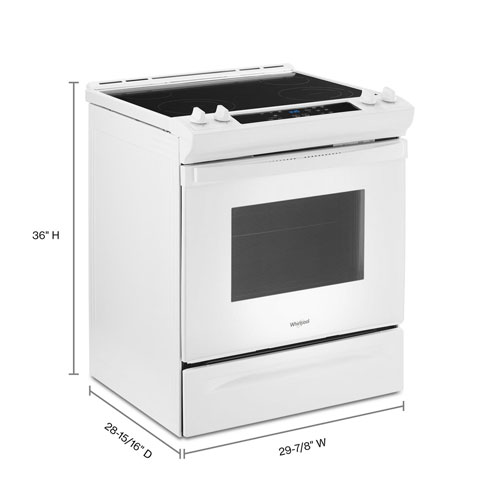 Cuisinière électrique encastrable/four autonettoyant 4,8 pi³ 30 po de Whirlpool-Blanc