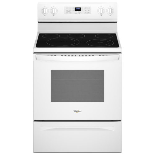 Whirlpool 30" 5.3 Cu. Ft. Fan Convection 5-Element Freestanding Electric Air Fry Range - White