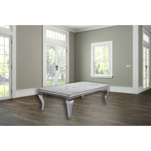 Marble Top Chrome Frame Coffee Table
