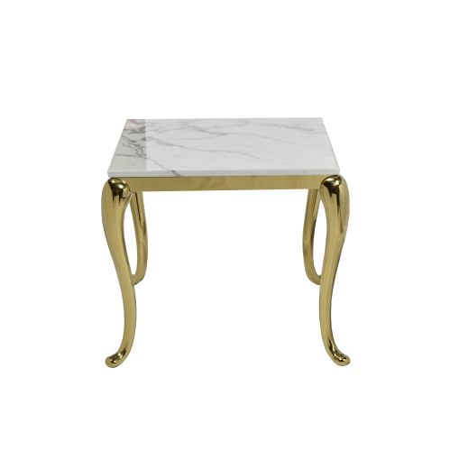 Marble Top Gold Frame End Table