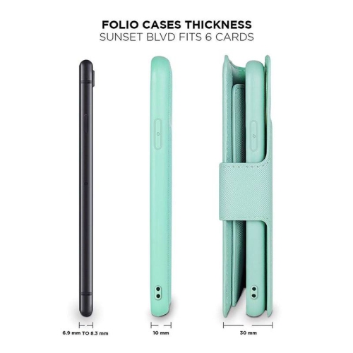 Samsung S21 Ultra - Étui portefeuille magnétique Sunset Blvd, sarcelle