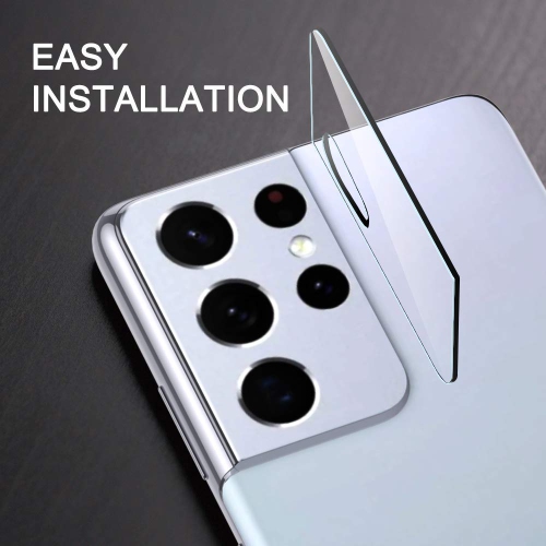 TopSave [1 pièce] – Étui PLAT transparent, objectif d’appareil photo en verre trempé pour Galaxy S21 Ultra 5G de Samsung