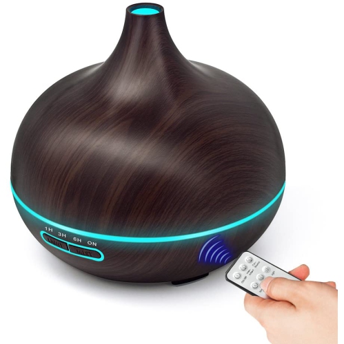 550ml Aroma Diffuser with Remote Control Aromatherapy Ultrasonic Cool Mist Humidifier Essential Oil Diffuser 7 Color LED Change for Office Home