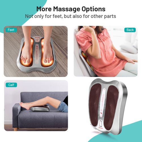 Costway Foot Massager with Shiatsu Heated Electric Kneading Foot & Back Massager