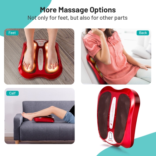 Costway Foot Massager with Shiatsu Heated Electric Kneading Foot & Back Massager
