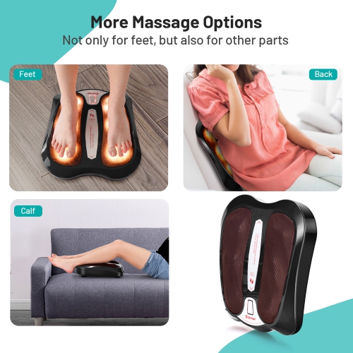 Costway Foot Massager with Shiatsu Heated Electric Kneading Foot & Back Massager