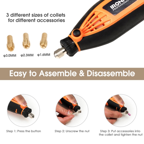 Ensemble d'outils électriques rotatifs avec vitesse variable 140 pièces d' accessoires et manche flexible et étui de Costway