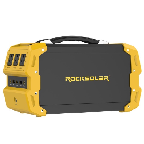 ROCKSOLAR Portable Power Station 400W Nomad RS650 - 444Wh Backup Lithium Battery, Solar Generator Power Supply with AC/USB/12V DC Outlets for Camping