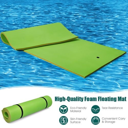 Costway 3-Layer Floating Water Pad 12' x 6' Floating Oasis Foam Mat