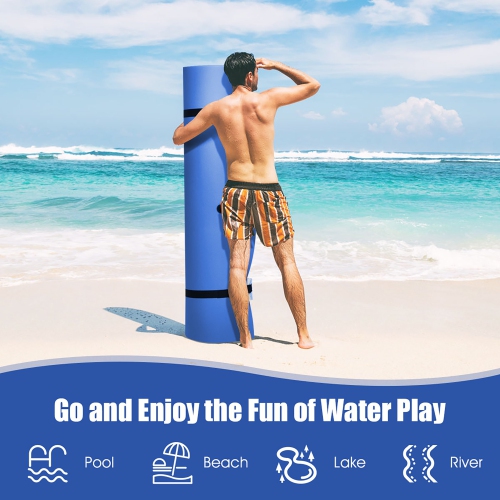 Costway 3-Layer Floating Water Pad 12' x 6' Floating Oasis Foam Mat