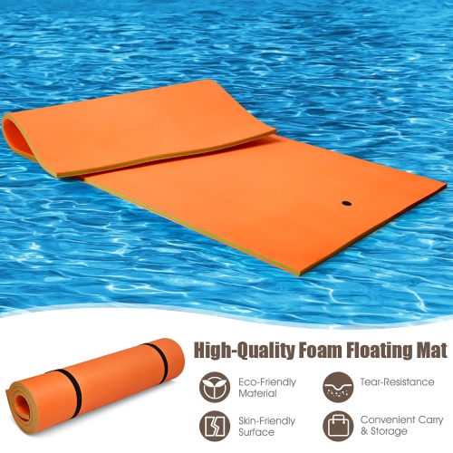 Costway 3-Layer Floating Water Pad 12' x 6' Floating Oasis Foam Mat