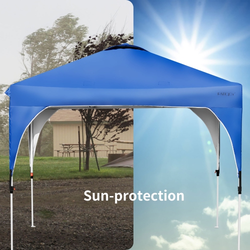 Costway 10x10 FT Outdoor Pop Up Tent Canopy Height Adjustable Sun Shelter W/ Roller Bag